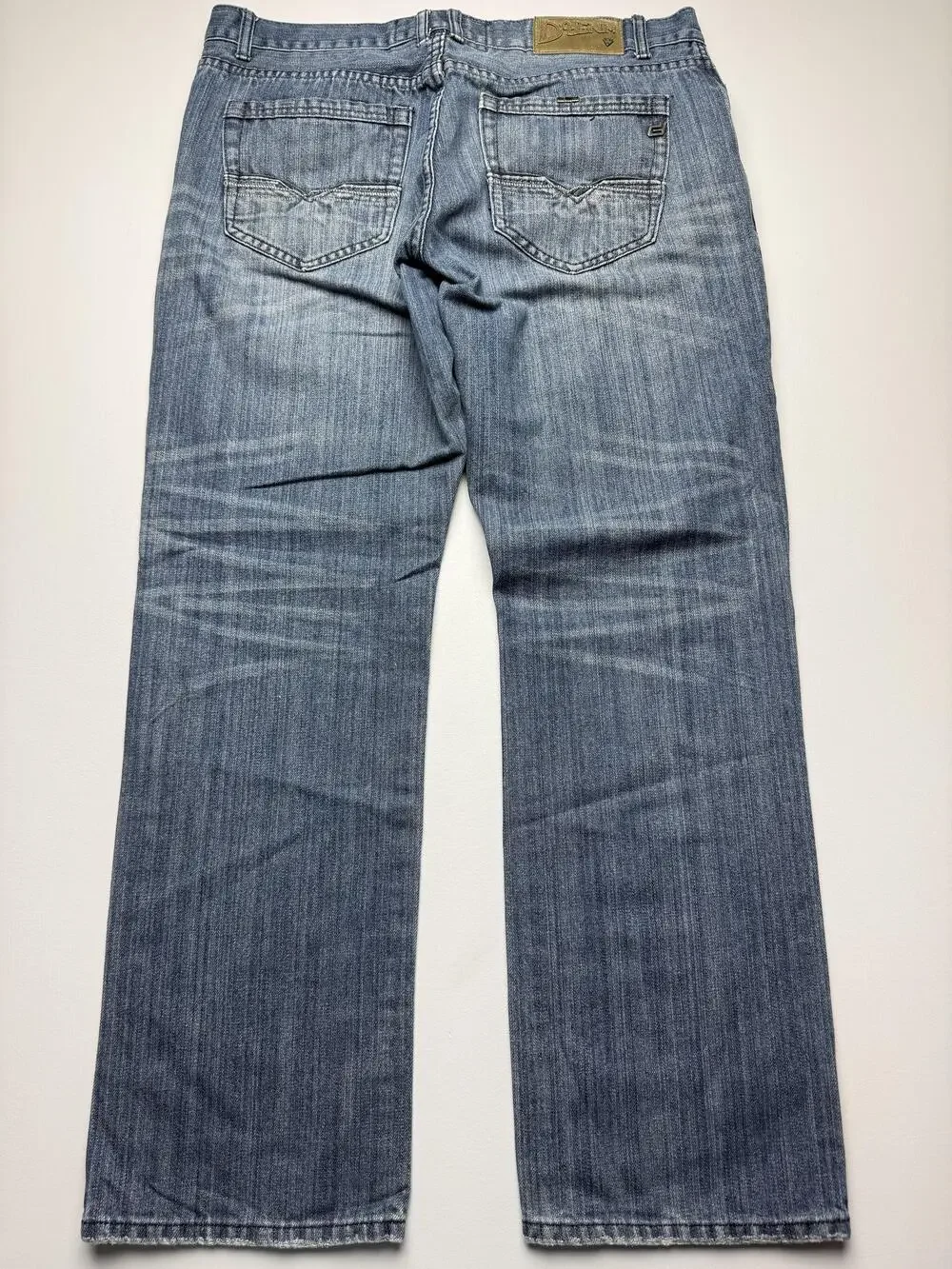 Do Denim Jeans Mens 36x32 Blue Med Wash Denim Relaxed Straight Casual RA-058